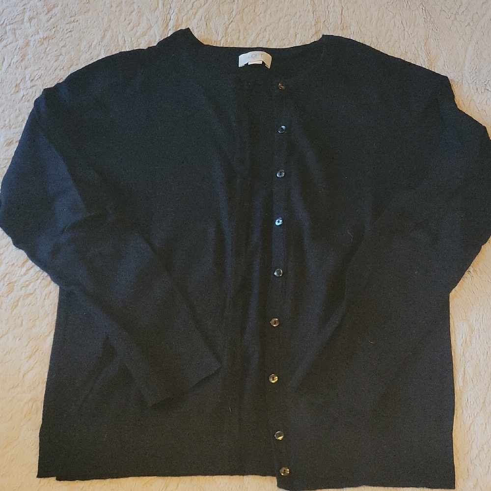 SALE 3 For $20 - LOFT Women's Black Cardigan Sweater LARGE